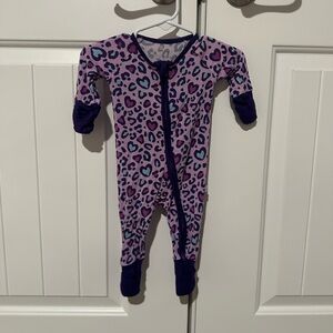 Little Sleepies Purple and Blue Footies Pajamas with Zip-Up Closure